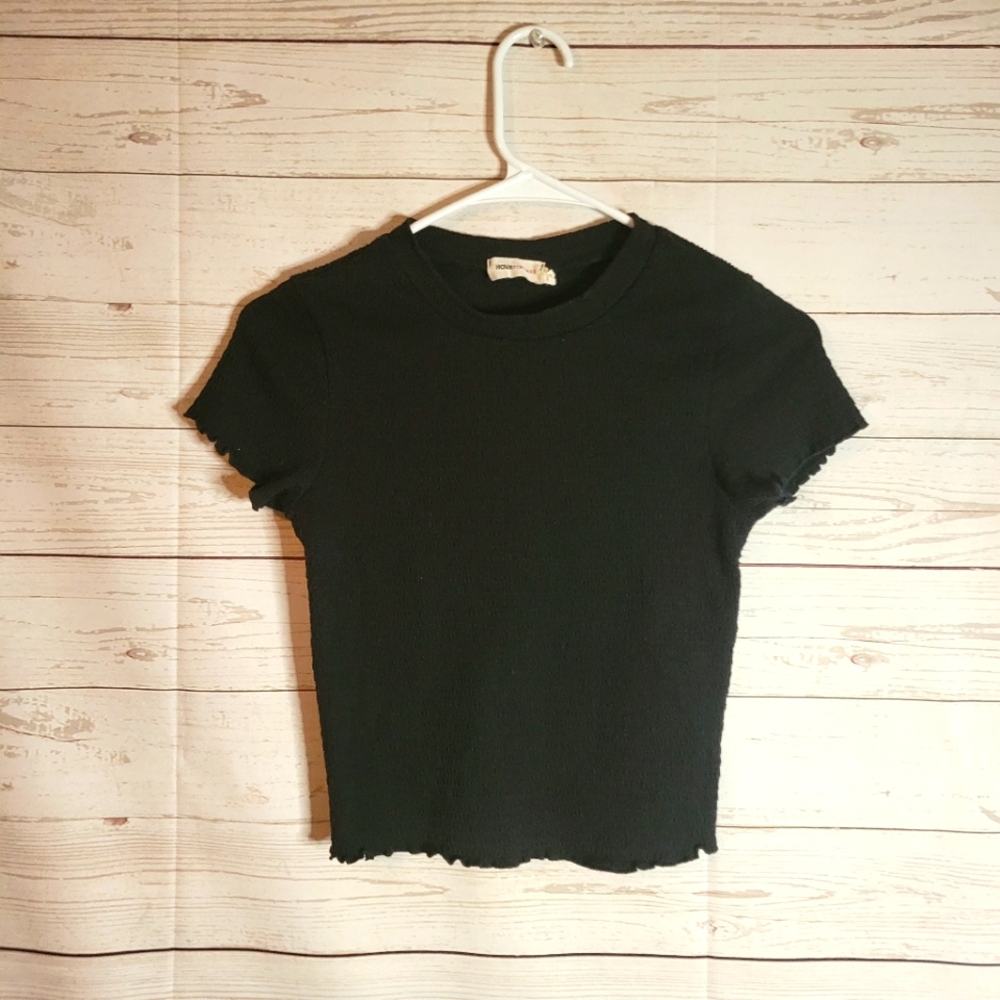 Fashion nova lettuc small black crop top shirt